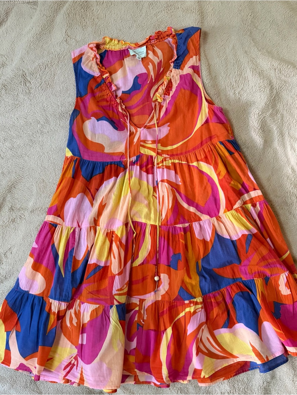 Bright Swirl Tiered Midi Dress - Multicolor